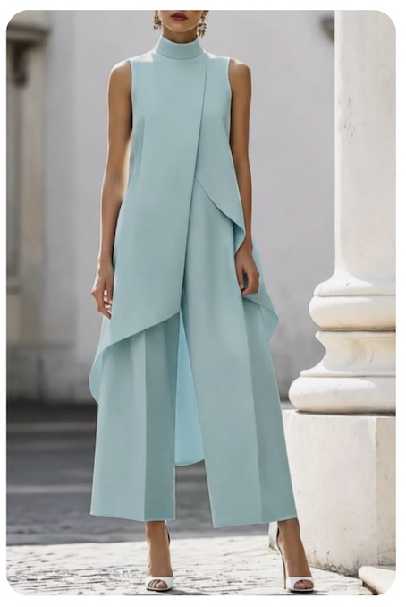 NO SLEEVE BLOUSE & LONG PANTS